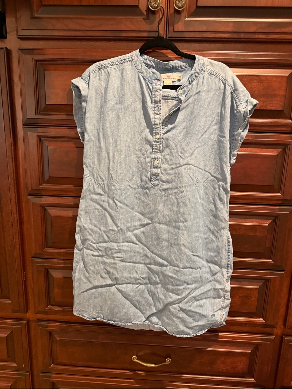 Vineyard Vines Light Blue Denim-Style Mini Dress